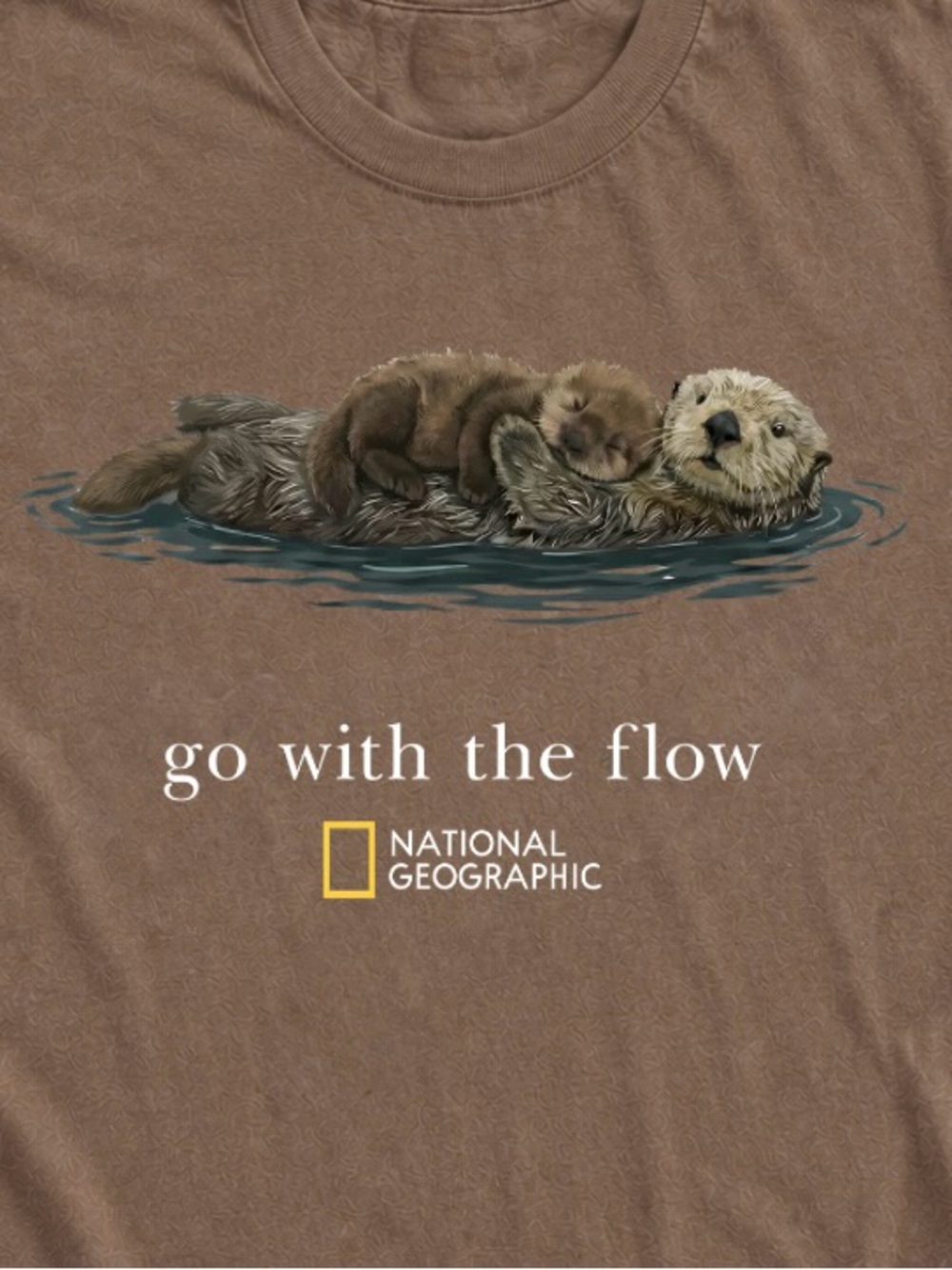 Gildan Brown Short Sleeve Tee with Otter Graphic - Picture 2 of 2